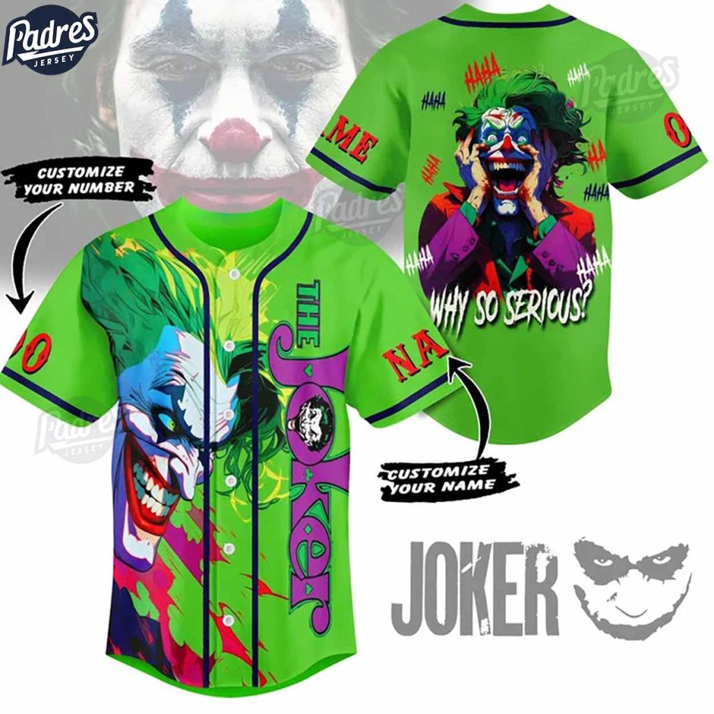 Custom DC Studios Why So Serious Joker Baseball Jersey