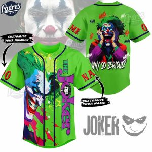 Custom DC Studios Why So Serious Joker Baseball Jersey 1