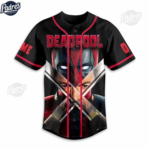 Custom Deadpool And Wolverine Lets Go Baseball Jersey 3