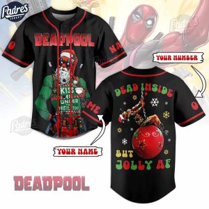 Custom Deadpool Dead Inside But Jolly AF Baseball Jersey 1