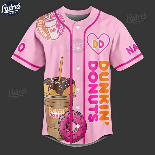 Custom Dunkin Donuts Is My Valentine Baseball Jersey 2