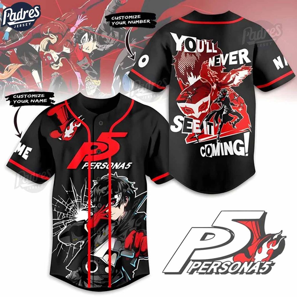 Custom Gamer Persona 5 Baseball Jersey