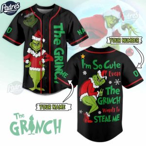 Custom Grinch Christmas Baseball Jersey 1