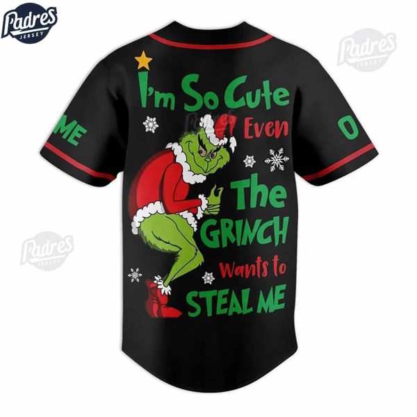 Custom Grinch Christmas Baseball Jersey 2