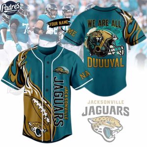 Custom Jacksonville Jaguars We Are Duuuval Baseball Jersey 1