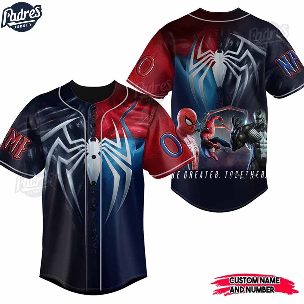 Custom Marvel Spider Man vs Venom Baseball Jersey