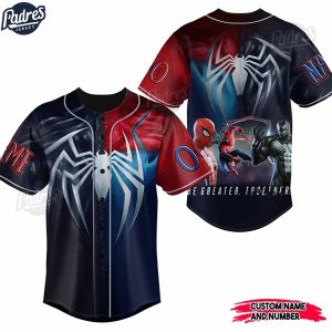 Custom Marvel Spider Man vs Venom Baseball Jersey 1
