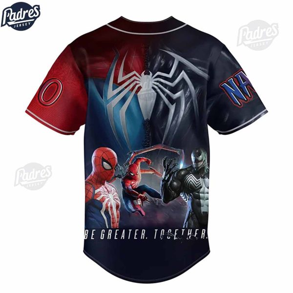 Custom Marvel Spider Man vs Venom Baseball Jersey 3