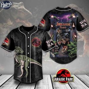 Custom Movie Jurassic Park Baseball Jersey 1