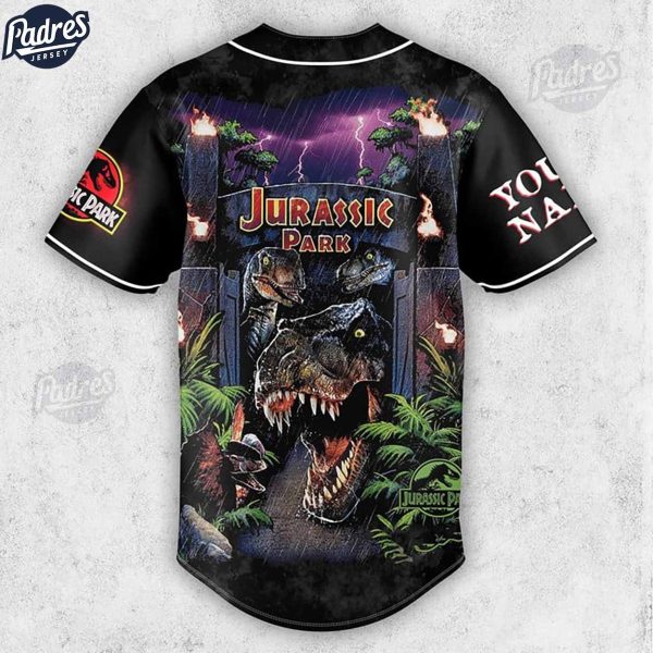 Custom Movie Jurassic Park Baseball Jersey 3