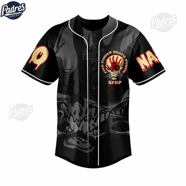 Custom Music Five Finger Death Punch Jack Skellington Baseball Jersey 2