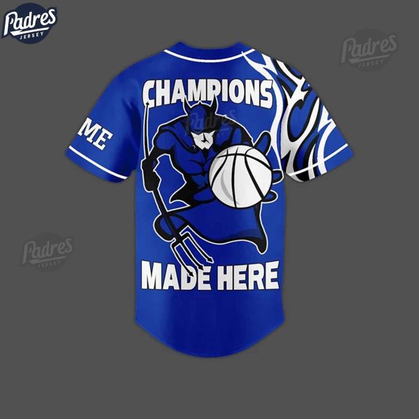 Custom NCAA Basketball Duke Blue Devils Baseball Jersey 3