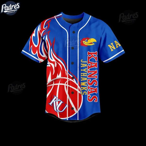 Custom NCAA Basketball Kansas JayHawks Baseball Jersey 3