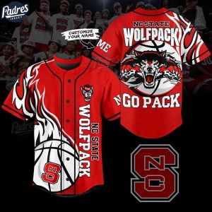 Custom NCAA Basketball NC State WolfPack Baseball Jersey 1