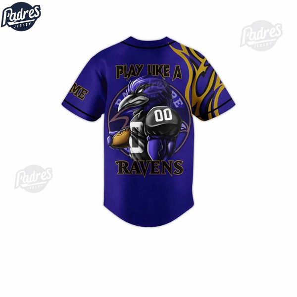 Custom NFL Baltimore Ravens Baseball Jersey 2