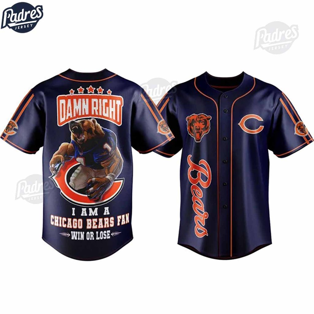 Custom NFL Chicago Bears Baseball Jersey