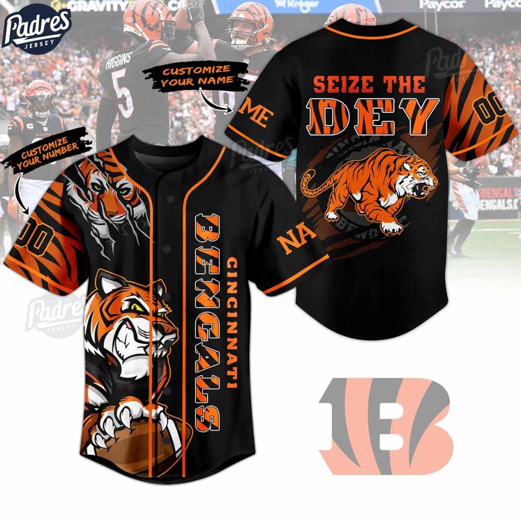 Custom NFL Cincinnati Bengals Baseball Jersey