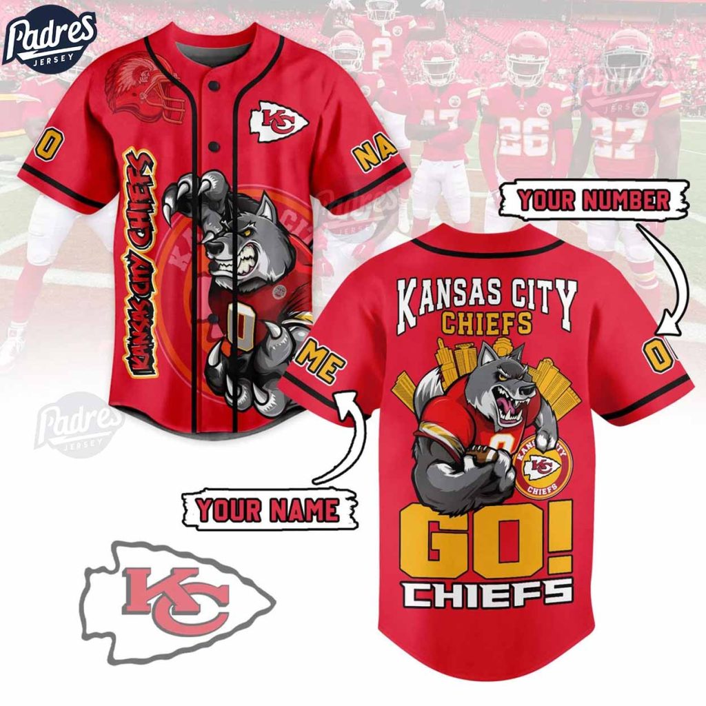 Custom NFL Kansas City Chiefs Baseball Jersey