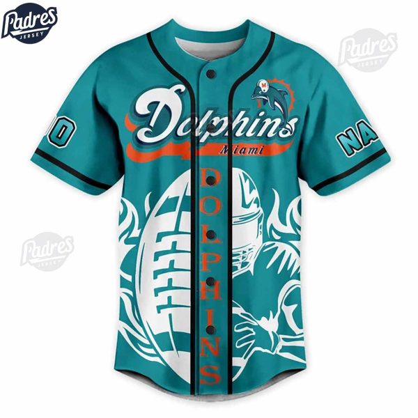 Custom NFL Miami Dolphins Phins 4Life Beast Mode Baseball Jersey 3