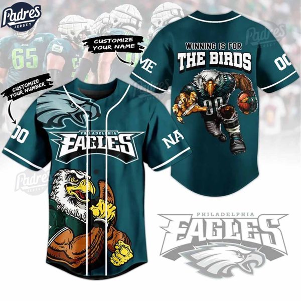 Custom NFL Philadelphia Eagles Baseball Jersey 1
