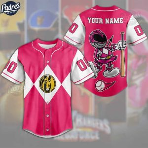 Custom Power Rangers Pink Ranger Baseball Jersey