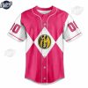 Custom Pink Ranger Power Rangers Baseball Jersey 4
