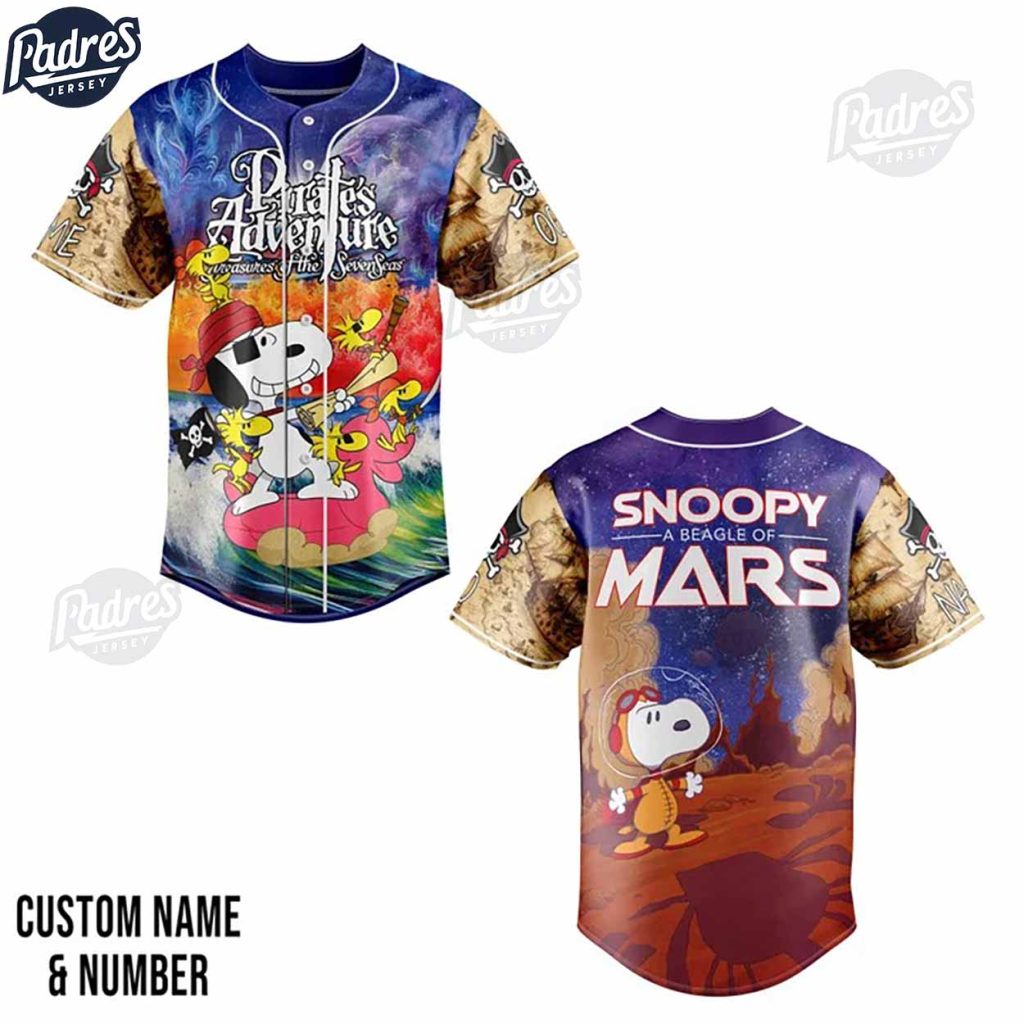 Custom Pirates Adventure Snoopy Baseball Jersey