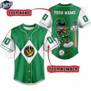 Custom Power Rangers Green Ranger Baseball Jersey 1