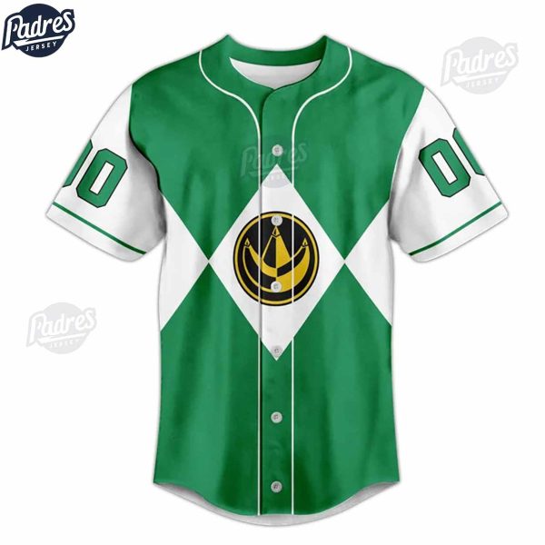 Custom Power Rangers Green Ranger Baseball Jersey 3