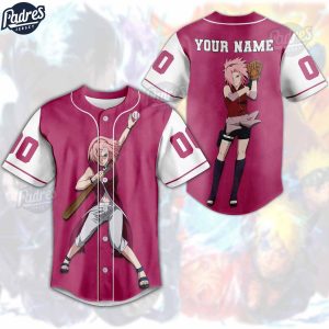 Custom Sakura Haruno Naruto Baseball Jersey Shirt 1