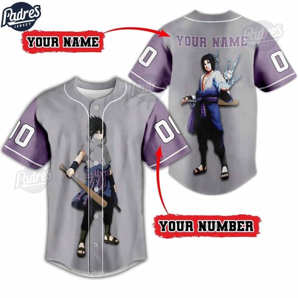 Custom Sasuke Chidori Naruto Baseball Jersey 1