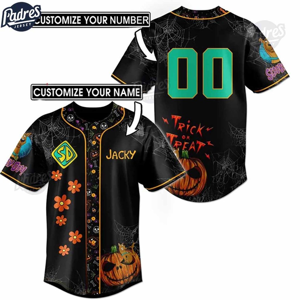 Custom Scooby Doo Trick Or Treat Halloween Baseball Jersey