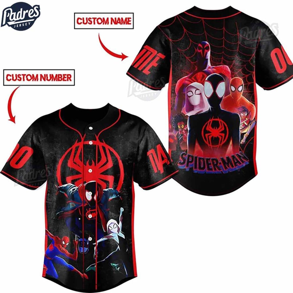 Custom Spider-Man Across The Spider-Verse Baseball Jersey