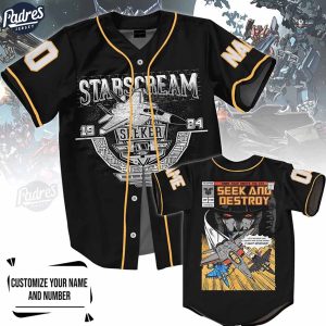 Custom Transformers Starscream Seek And Destroy Baseball Jersey 1