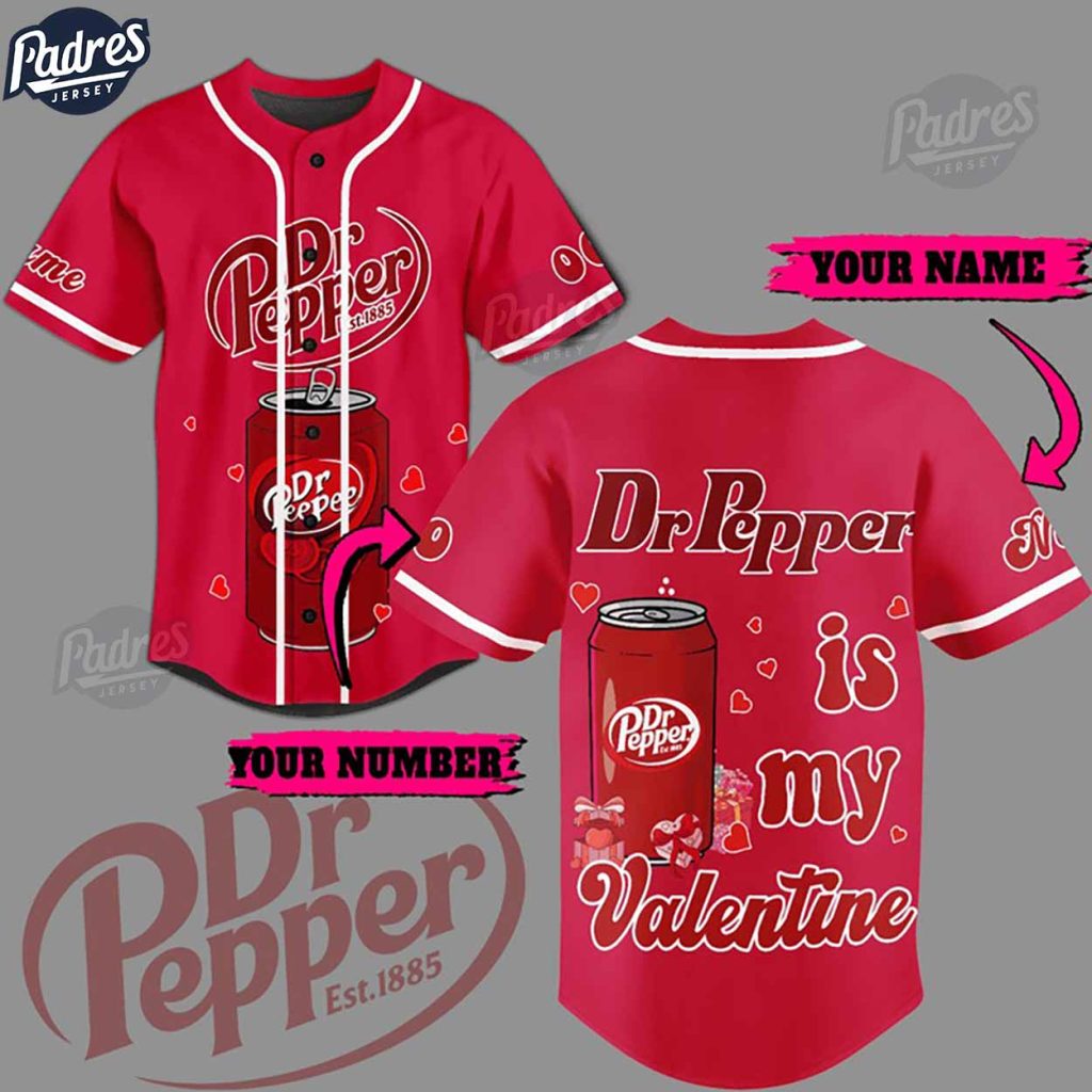 Custom Valentine Dr Pepper St1885 Baseball Jersey