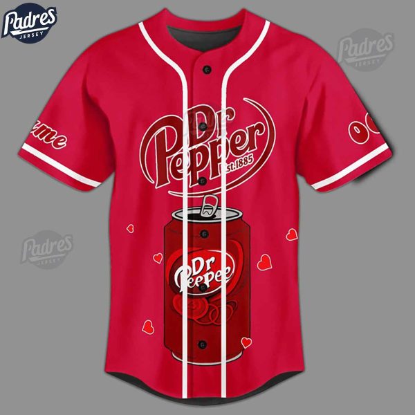 Custom Valentine Dr Pepper St1885 Baseball Jersey 3
