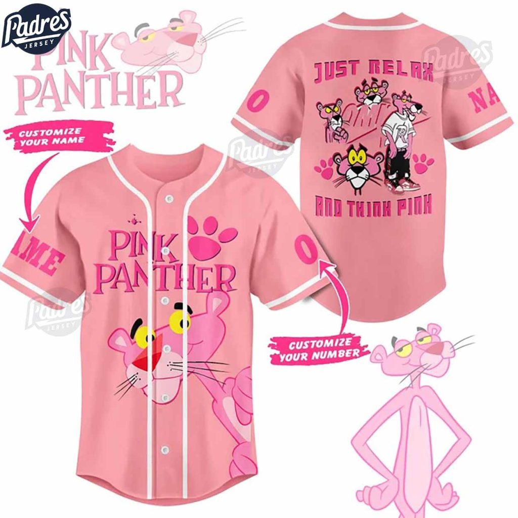 Custom Valentine Pink Panther Baseball Jersey