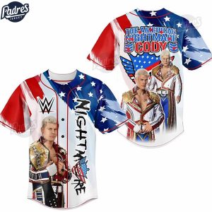 Custom WWE The American Nightmare Cody Rhodes Baseball Jersey 1