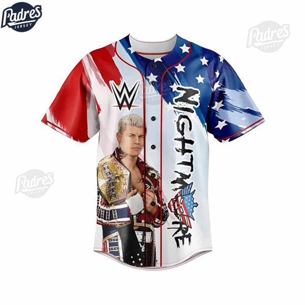 Custom WWE The American Nightmare Cody Rhodes Baseball Jersey 2