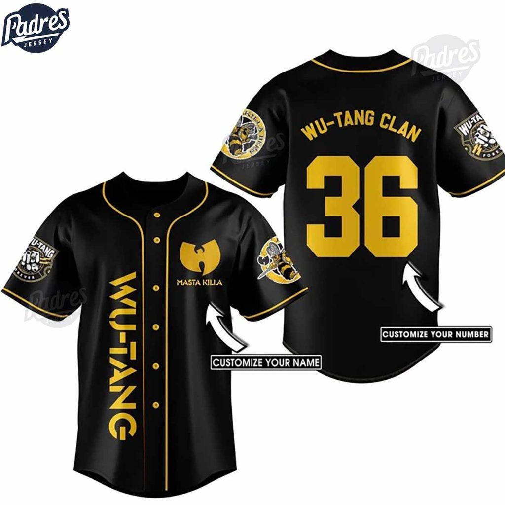 Custom Wu-Tang Clan Black Baseball Jersey