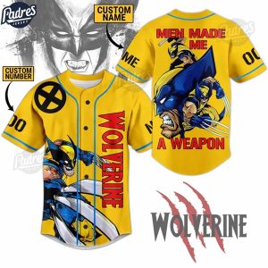 Custom X-Men 97 Wolverine Man Made Me A Weapon Baseball Jersey