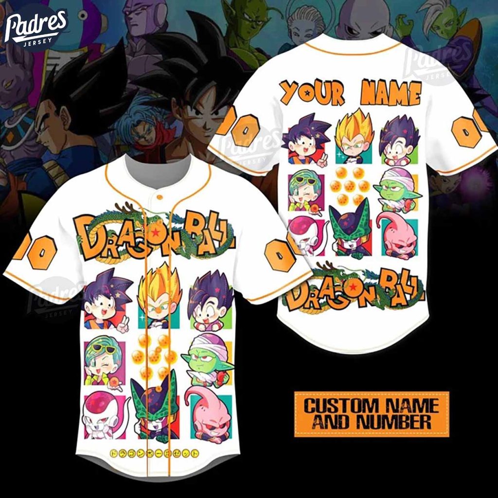 Cute Dragon Ball Z Personalized Baseball Jersey