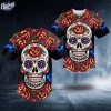 Day Of The Dead Flower Pattern Skull Baseball Jersey