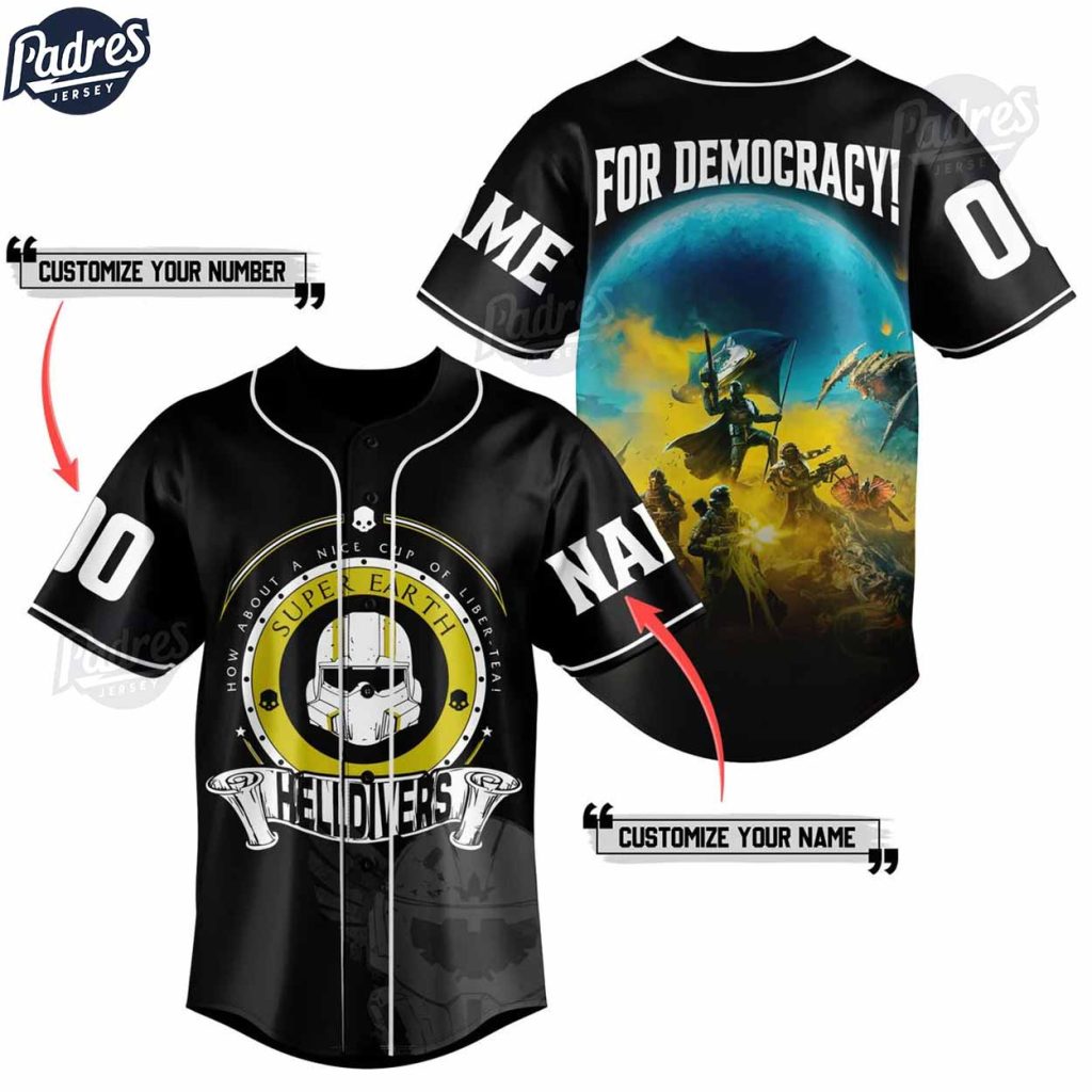 Helldivers For Democracy Custom Baseball Jersey