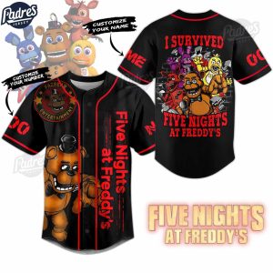 I Survived Fight Night At Freddy Custom Baseball Jersey 1