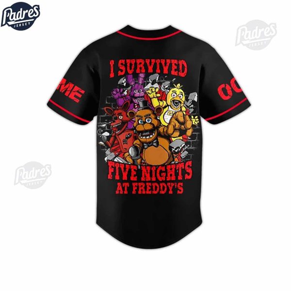 I Survived Fight Night At Freddy Custom Baseball Jersey 2