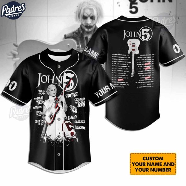 John 5 Guitarist Personalized Baseball Jersey Shirt 1