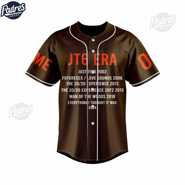 Justin Timberlake The Forget Tomorrow World Tour 2024 Custom Baseball Jersey 2