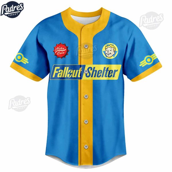 Nuka Cola Bottler Fallout Shelter Custom Baseball Jersey 3