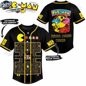 Personalized Pac-Man Baseball Jersey Style